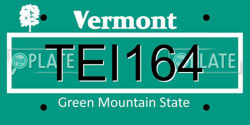 TEI164 Vermont License Plate