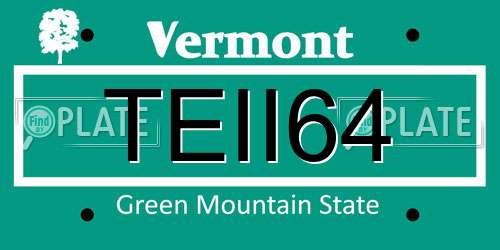 TEII64 Vermont License Plate