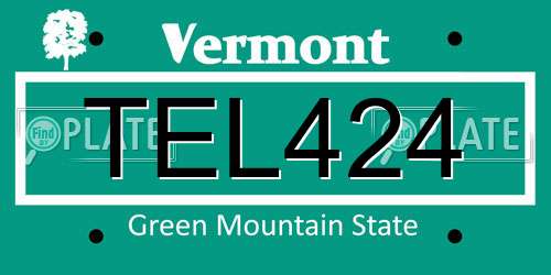 TEL424 Vermont License Plate