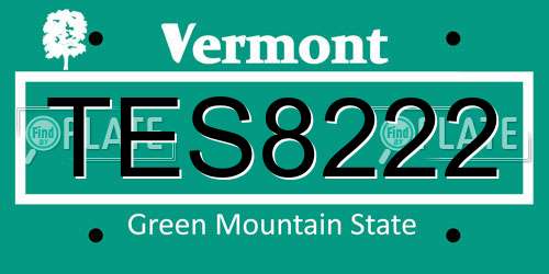 TES8222 Vermont License Plate