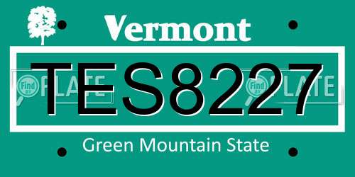 TES8227 Vermont License Plate