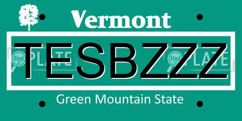 TESBZZZ Vermont License Plate