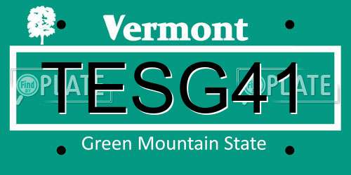 TESG41 Vermont License Plate
