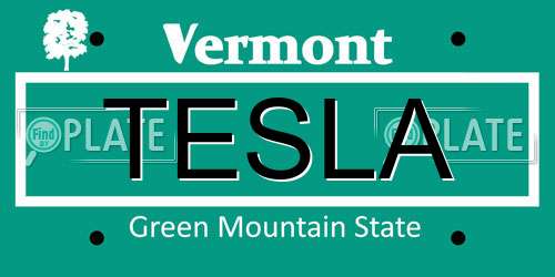 TESLA Vermont License Plate