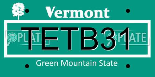 TETB31 Vermont License Plate