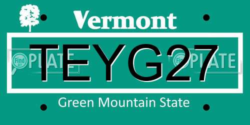 TEYG27 Vermont License Plate