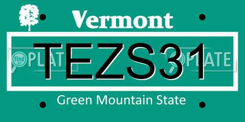 TEZS31 Vermont License Plate