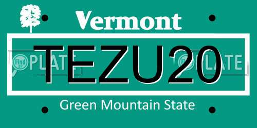 TEZU20 Vermont License Plate