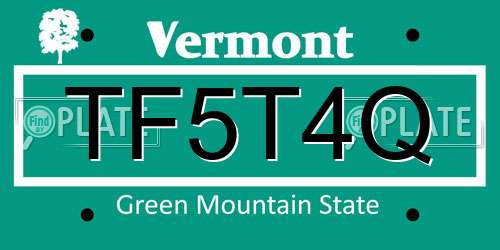 TF5T4Q Vermont License Plate