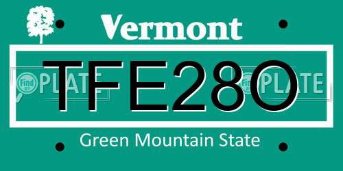 TFE28O Vermont License Plate