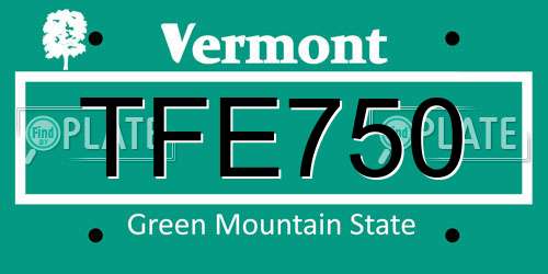 TFE750 Vermont License Plate