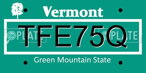 TFE75Q Vermont License Plate