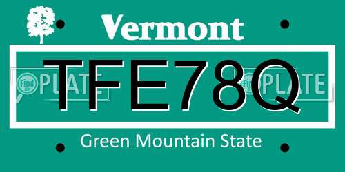 TFE78Q Vermont License Plate