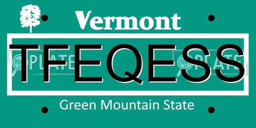 TFEQESS Vermont License Plate