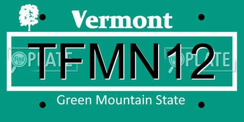 TFMN12 Vermont License Plate