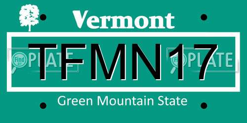 TFMN17 Vermont License Plate