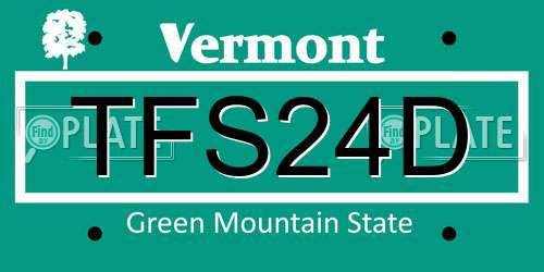 TFS24D Vermont License Plate