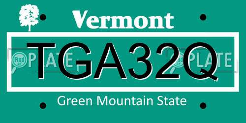TGA32Q Vermont License Plate