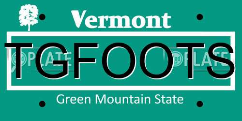 TGFOOTS Vermont License Plate