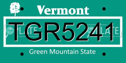 TGR5241 Vermont License Plate