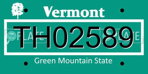 TH02589 Vermont License Plate