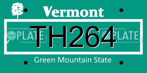 TH264 Vermont License Plate