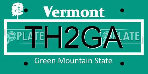 TH2GA Vermont License Plate