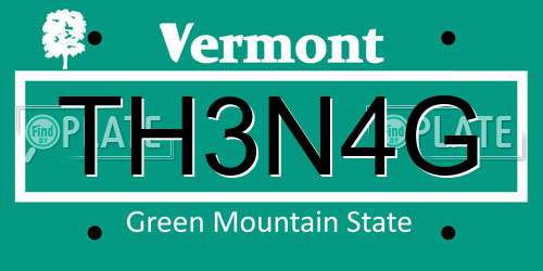 TH3N4G Vermont License Plate