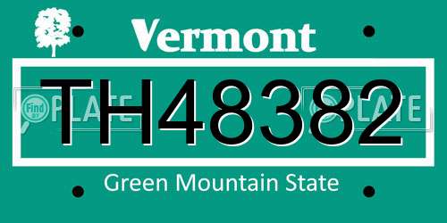 TH48382 Vermont License Plate