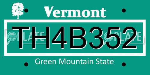 TH4B352 Vermont License Plate