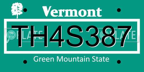 TH4S387 Vermont License Plate