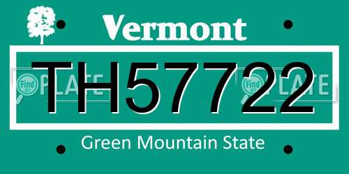 TH57722 Vermont License Plate