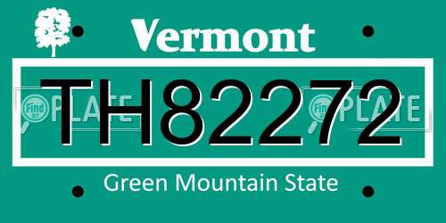 TH82272 Vermont License Plate