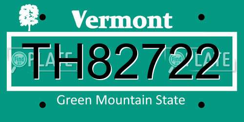 TH82722 Vermont License Plate