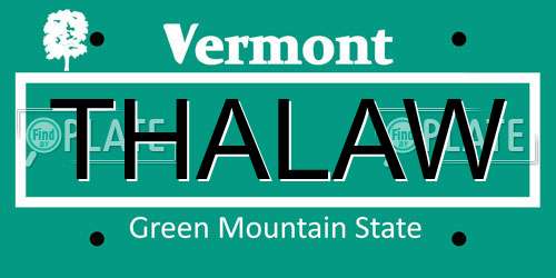 THALAW Vermont License Plate