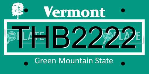 THB2222 Vermont License Plate