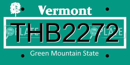 THB2272 Vermont License Plate