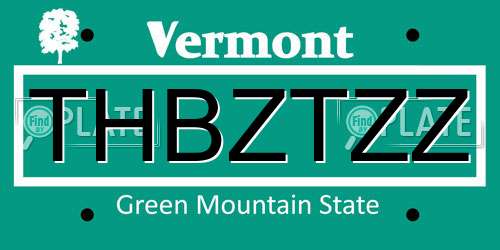THBZTZZ Vermont License Plate