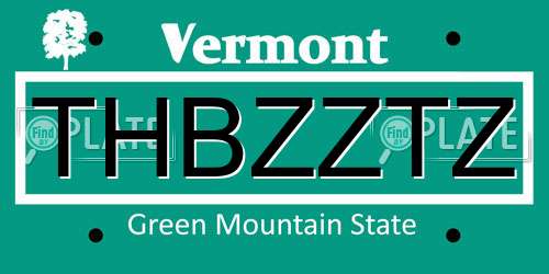 THBZZTZ Vermont License Plate