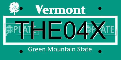 THE04X Vermont License Plate
