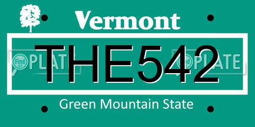 THE542 Vermont License Plate