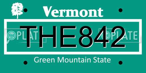 THE842 Vermont License Plate