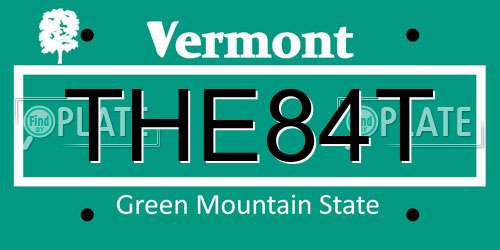 THE84T Vermont License Plate