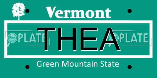 THEA Vermont License Plate