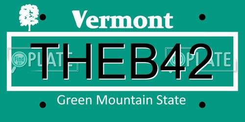 THEB42 Vermont License Plate