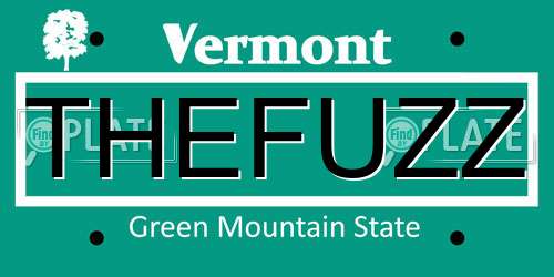 THEFUZZ Vermont License Plate