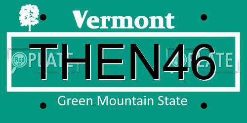 THEN46 Vermont License Plate