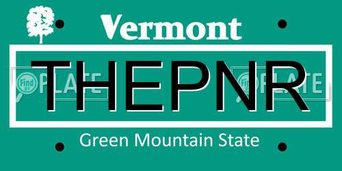 THEPNR Vermont License Plate