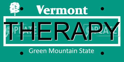 THERAPY Vermont License Plate