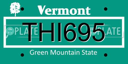 THI695 Vermont License Plate